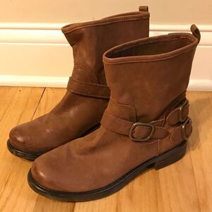 Lucky Brand Sz 7 Brown Leather Ankle Booties